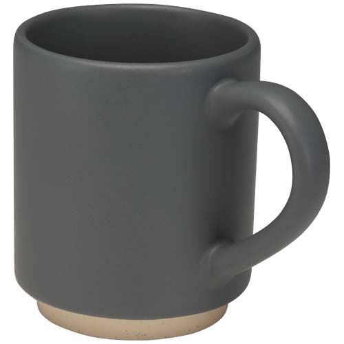 gray Taza de cerámica apilable Camilla de 180 ml con acabado mate