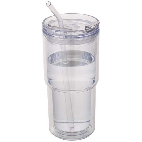 blanco translúcido Vaso de plástico de doble pared Archer de 480 ml
