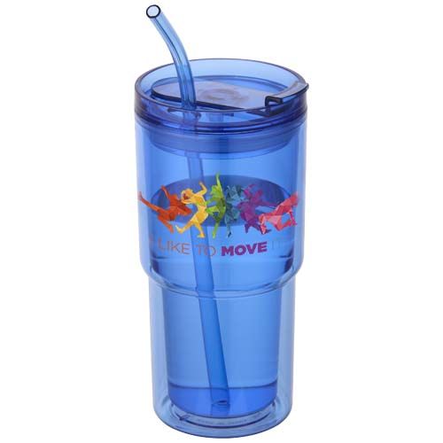 azulón Vaso de plástico de doble pared Archer de 480 ml