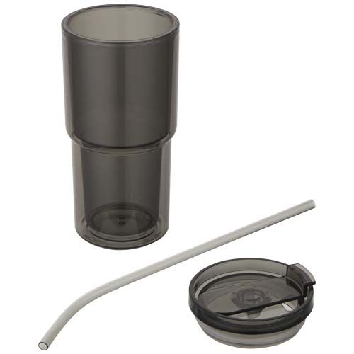 black Vaso de plástico de doble pared Archer de 480 ml