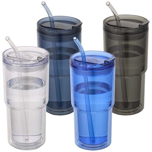 black Vaso de plástico de doble pared Archer de 480 ml