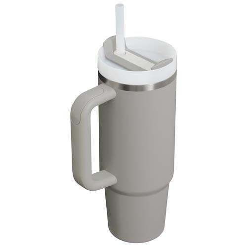 gray Vaso con aislamiento de acero inoxidable reciclado Stanley Quencher® H2.0 FlowState™ 890 ml