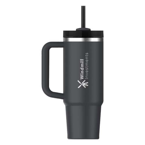 black Vaso con aislamiento de acero inoxidable reciclado Stanley Quencher® H2.0 FlowState™ 890 ml
