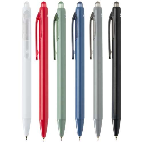 white Bolígrafo de doble inyección de material reciclado RCS (tinta azul)
