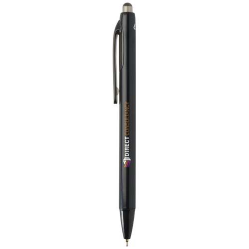 black Bolígrafo de doble inyección de material reciclado RCS (tinta azul)