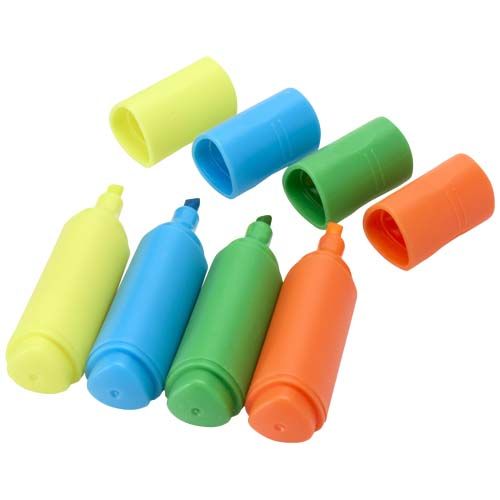 Mini-coffret de surligneurs en plastique recyclé, DH CONCEPT, Chemin de Geffry 7, 1073, SAVIGNY, PF CONCEPT, objet promotionnel