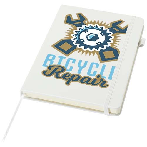 white Cuaderno Liss de tapa dura de PU reciclado, tamaño A5