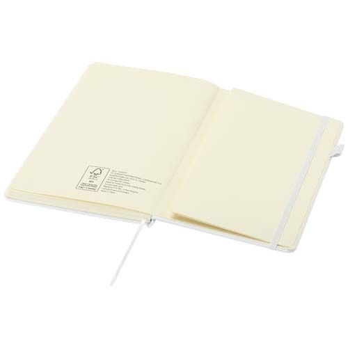 white Cuaderno Liss de tapa dura de PU reciclado, tamaño A5