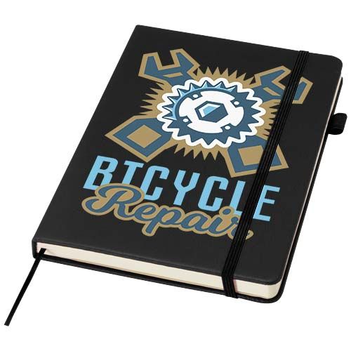 black Cuaderno Liss de tapa dura de PU reciclado, tamaño A5