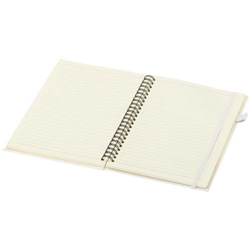 white Cuaderno Liss A5 de tapa dura de plástico reciclado con espiral