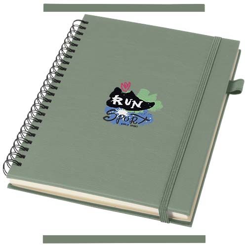 verde chiné Cuaderno Liss A5 de tapa dura de plástico reciclado con espiral