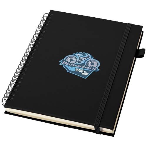 black Cuaderno Liss A5 de tapa dura de plástico reciclado con espiral