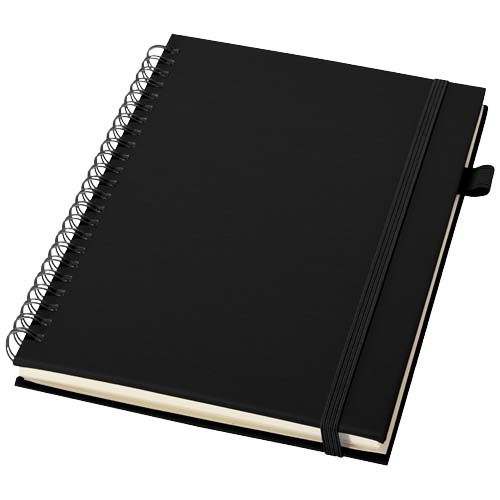 black Cuaderno Liss A5 de tapa dura de plástico reciclado con espiral