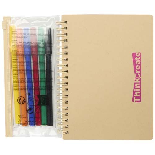 Set de cuaderno de tapa dura y rotuladores Squiggle B6