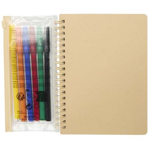 Set de cuaderno de tapa dura y rotuladores Squiggle B6