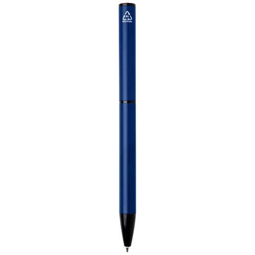 Bolígrafo giratorio de aluminio reciclado Verton con funda (tinta azul)