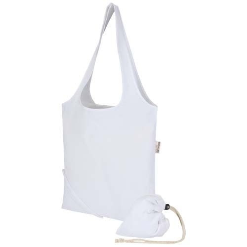 Bolsa de tela de algodón reciclada GRS «Madras Blend», 140 g/m², plegable, 7 l