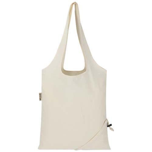 Bolsa de tela de algodón reciclada GRS «Madras Blend», 140 g/m², plegable, 7 l