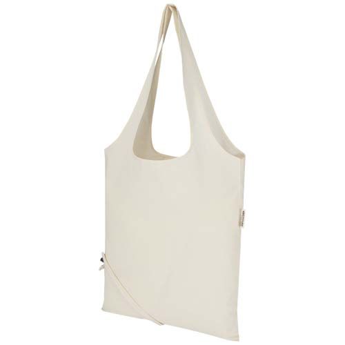 Bolsa de tela de algodón reciclada GRS «Madras Blend», 140 g/m², plegable, 7 l