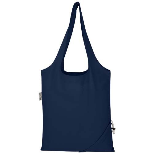Bolsa de tela de algodón reciclada GRS «Madras Blend», 140 g/m², plegable, 7 l