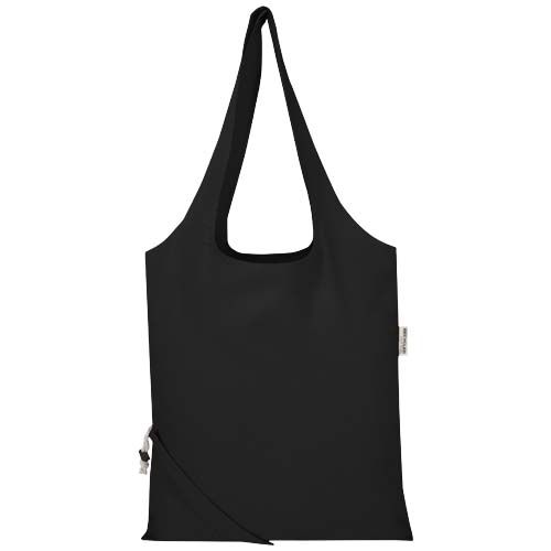 Bolsa de tela de algodón reciclada GRS «Madras Blend», 140 g/m², plegable, 7 l