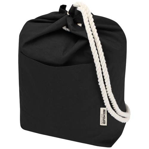 black Bolsa de lona marinera Florida de 270 g/m² con certificación GRS, 15 l