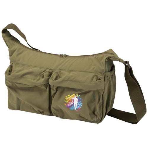 verde bosque Bolso bandolera para portátil Calli de 33 cm de GRS, de nailon reciclado
