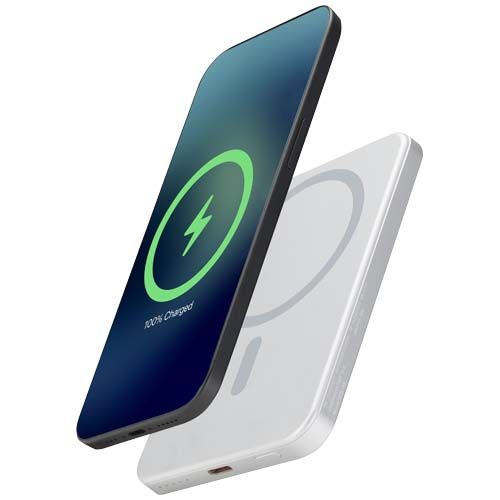plateado Batería externa magnética Avis de 5000 mAh fabricada con aluminio reciclado RCS
