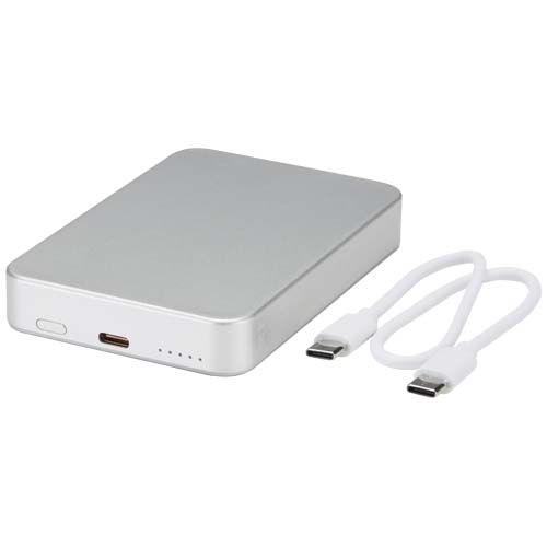 plateado Batería externa magnética Avis de 10 000 mAh fabricada con aluminio reciclado RCS