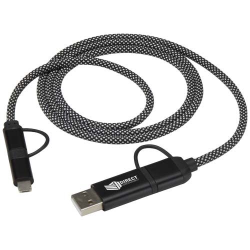 black Cable de carga magnético 5 en 1 SMART de 65 W y 100 cm con certificación RCS