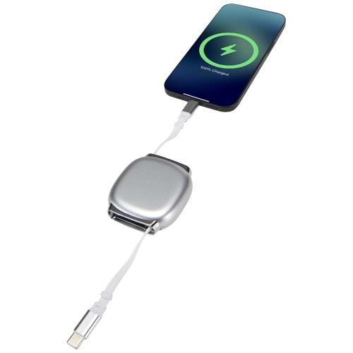 plateado Cable retráctil Alphard de 100 W para CarPlay, de plástico reciclado, con carga PD