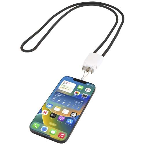 white Cable de carga con cordón de plástico reciclado Ion 65 W 5 en 1
