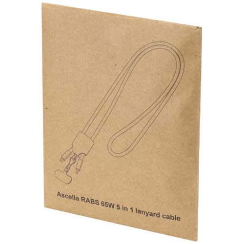 white Cable de carga con cordón de plástico reciclado Ion 65 W 5 en 1
