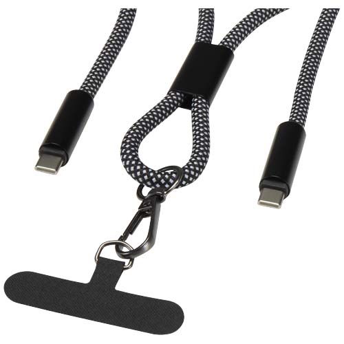 black Cable de carga SMART de 65 W de RPET con cordón
