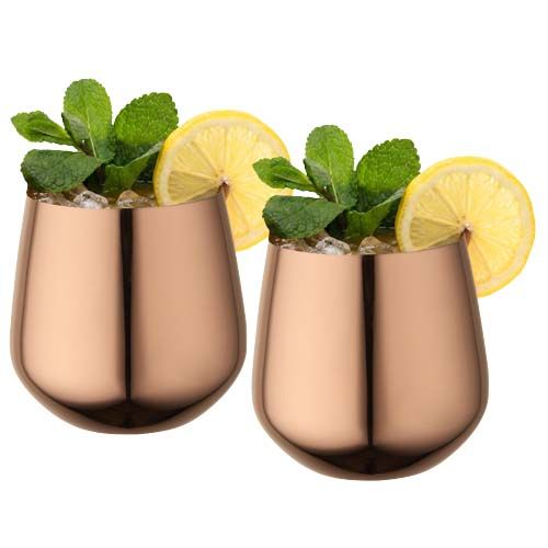 oro rosa Juego de tazas de acero inoxidable Cascade de 540 ml