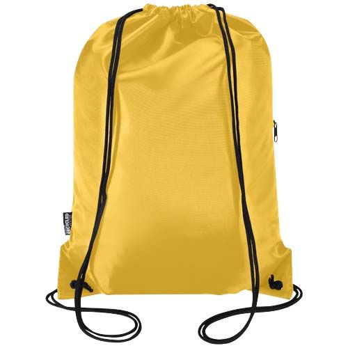 yellow Bolsa con cordón Oriole de RPET con bolsillo frontal con cremallera, 5 l