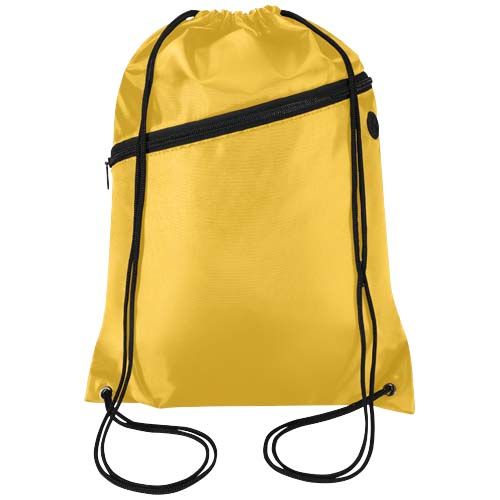 yellow Bolsa con cordón Oriole de RPET con bolsillo frontal con cremallera, 5 l