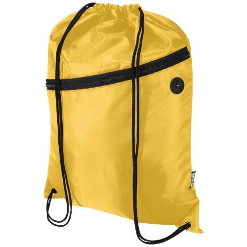 yellow Bolsa con cordón Oriole de RPET con bolsillo frontal con cremallera, 5 l