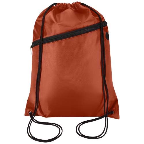 rojo de ladrillo Bolsa con cordón Oriole de RPET con bolsillo frontal con cremallera, 5 l