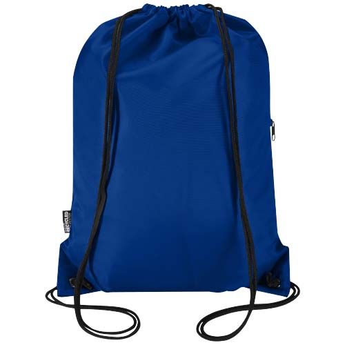 azulón Bolsa con cordón Oriole de RPET con bolsillo frontal con cremallera, 5 l