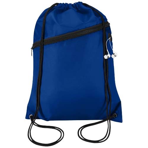 azulón Bolsa con cordón Oriole de RPET con bolsillo frontal con cremallera, 5 l