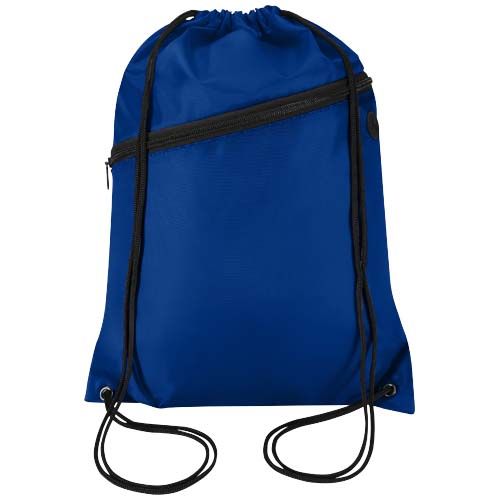 azulón Bolsa con cordón Oriole de RPET con bolsillo frontal con cremallera, 5 l
