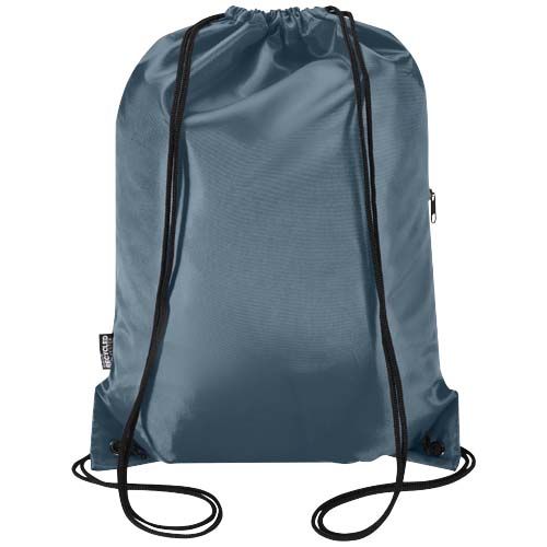 azul heladero Bolsa con cordón Oriole de RPET con bolsillo frontal con cremallera, 5 l