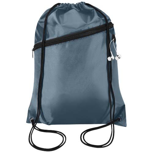 azul heladero Bolsa con cordón Oriole de RPET con bolsillo frontal con cremallera, 5 l