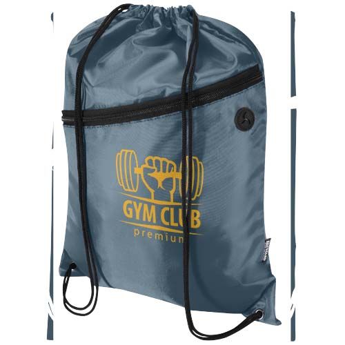 azul heladero Bolsa con cordón Oriole de RPET con bolsillo frontal con cremallera, 5 l