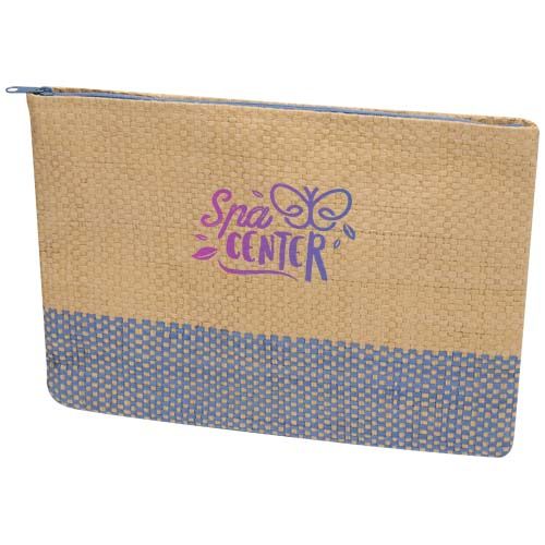 azul mar Bolsa con cremallera de papel de paja Rhythm, 3 litros