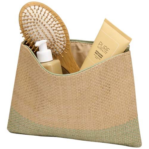 verde chiné Bolsa con cremallera de papel de paja Rhythm, 3 litros