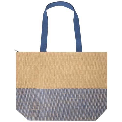 Bolso tote grande de papel de paja Rhythm con cremallera, 21 l