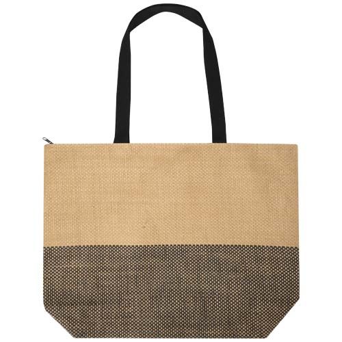 Bolso tote grande de papel de paja Rhythm con cremallera, 21 l