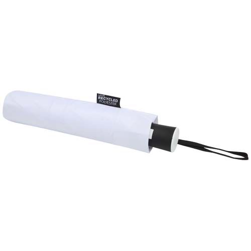 white Paraguas Agnes de 53 cm, plegable y con apertura automática, fabricado en RPET